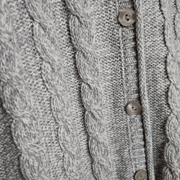 Edinburgh Woollen Mill (EWM) Gray/White Button-down Cardigan, women's M (14-16) - Picture 6 of 8